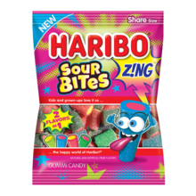 Haribo - Zing Sour Bites Peg Bag 127 Gram