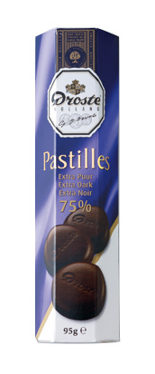 Droste Droste - Chocolade Pastilles Koker Extra Puur 75% 80 Gram Droste Droste - Chocolade Pastilles Koker Extra Puur 75% 80 Gram
