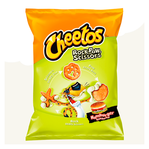 Cheetos - Rock, Paw, Scissors Hamburger 85 Gram (EU product)