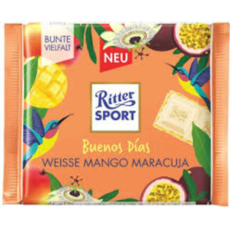 Ritter Sport Ritter Sport "Buenos Días" Weisse Mango Maracuja 100 Gram