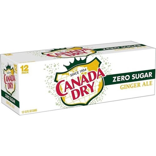 Canada Dry Ginger Ale 355ml 12Canada Dry - Ginger Ale Zero Sugar 355ml 12 Blikjes-Pack - Copy
