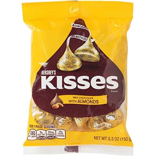 Hershey's - Kisses Milk Chocolate and Almond 150 Gram