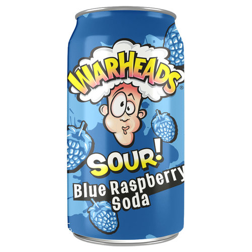Warheads Sour! Blue Raspberry Soda 355ml