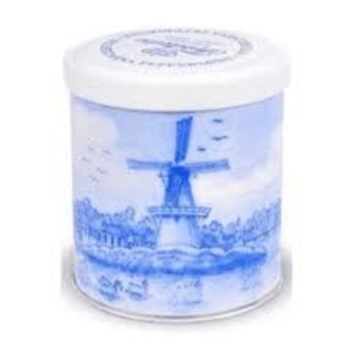 Fortuin - Wilhelmina Delfts-Blauw Blik Gevuld Met 500 Gram Pepermunt