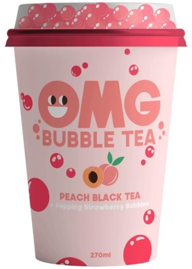 Black Tea Peach Bubble Tea