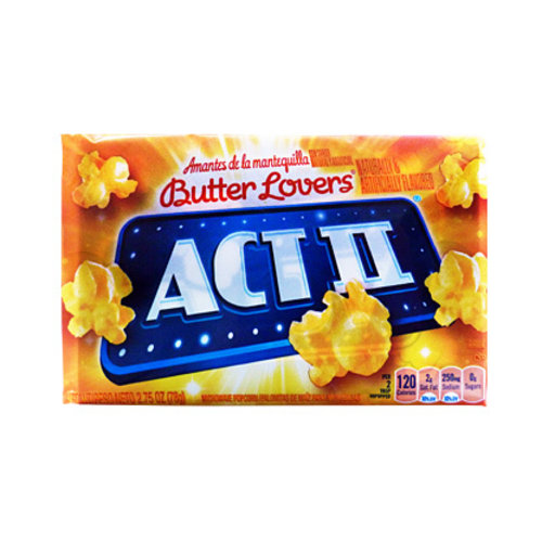 Act II - Butter Lovers Microwave Popcorn 75 Gram