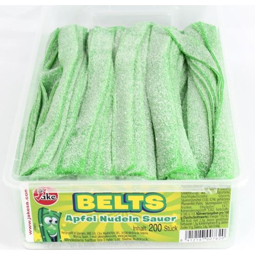 Jake - Sour Apple belts 200 Stuks 1.6 Kilo (Halal)