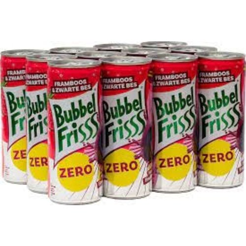 Bubbel Fris - Raspberry Black Currant 250ml 12 Blikjes
