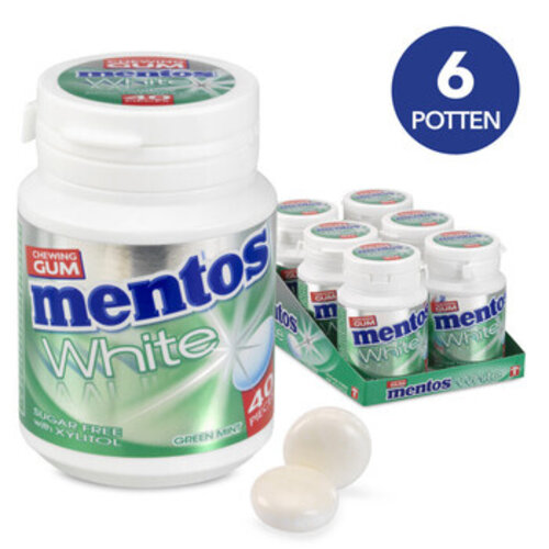 Mentos - White Green Mint Gum 6 Stuks