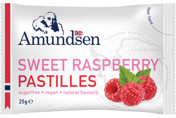 Amundsen - Pastilles Raspberry 25 Gram 24 Stuks afbeelding