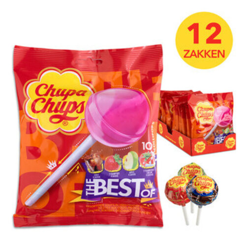 Chupa Chups - Best Off 10 Lollies 12 Stuks Chupa Chups - Best Off 10 Lollies 12 Stuks