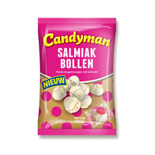 Candyman - Salmiak Bollen 125 Gram 12 Stuks