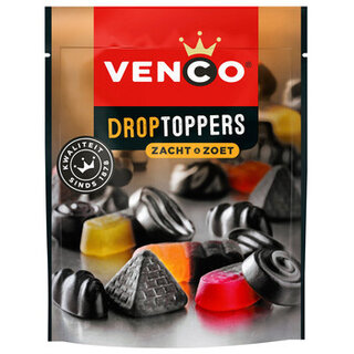 Venco - Droptoppers Zacht Zoet 215 Gram 10 Stuks