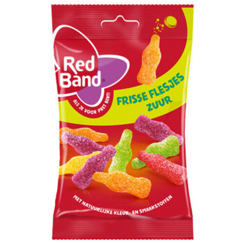 Red Band - Frisse Flesjes Zuur 120 Gram 12 Stuks