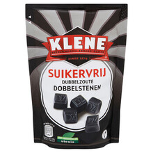 Klene - Dubbelzoute Dobbelstenen Suikervrij 110 Gram 12 Stuks