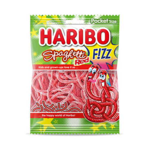 Haribo - Spaghetti Red Fizz 70 Gram 28 Stuks