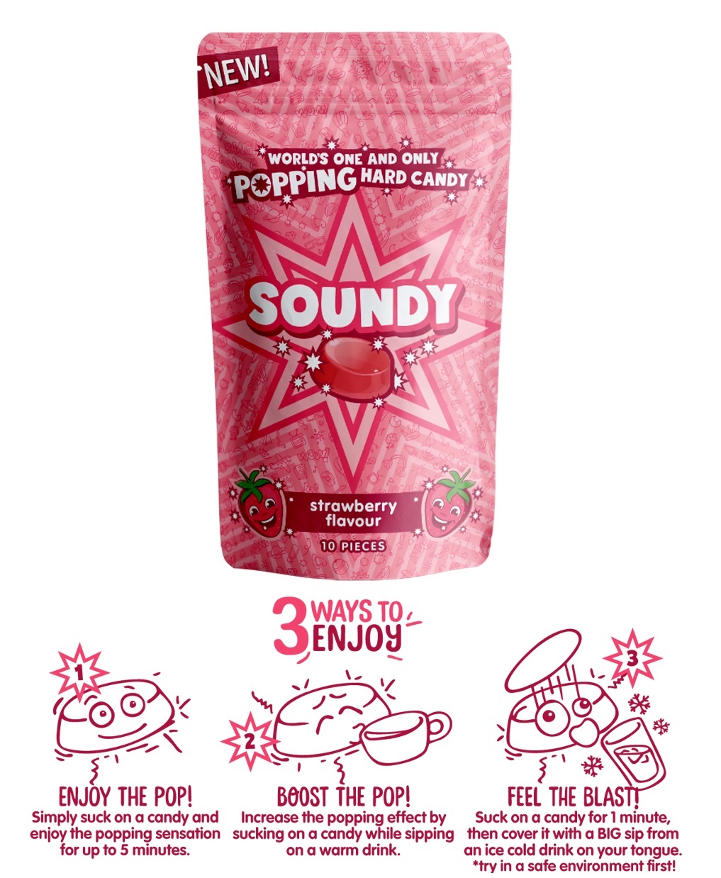 Soundy Sour Strawberry 3 Gram (Hype van 2023) afbeelding