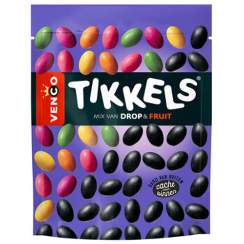 Venco - Tikkels Dropfruit 235 Gram 10 Stuks Venco - Tikkels Dropfruit 235 Gram 10 Stuks