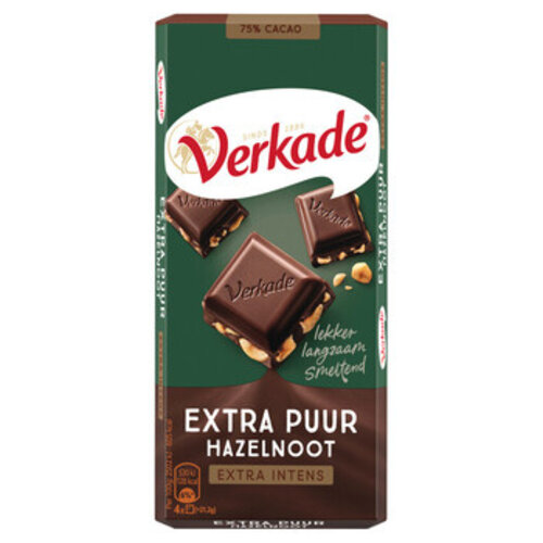 Verkade - Extra Puur Hazelnoot 111 Gram 10 Stuks