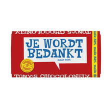 Tony's Chocolonely - Je Wordt Bedankt Reep 180 Gram 15 Stuks