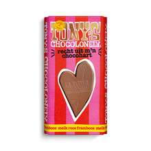 Tony's Chocolonely - Reep Liefde Melk Framboos 180 Gram 15 Stuks
