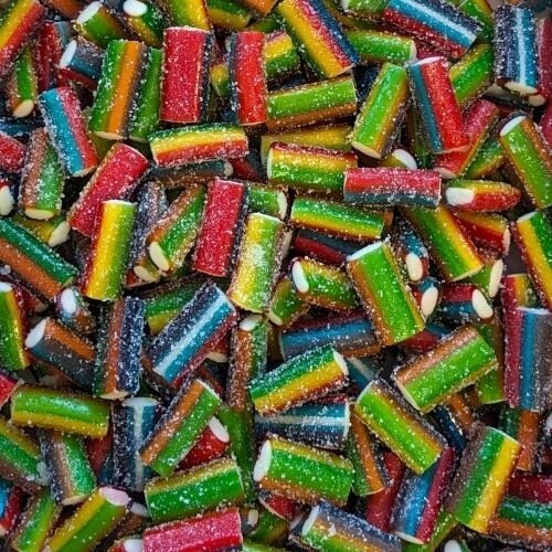 Dolce Plus - Mini Sour Rainbow Filled Pencils 1 Kilo (Halal)
