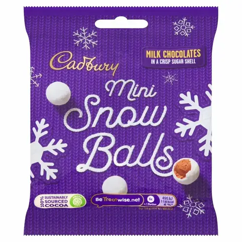 Cadbury - Chocolate Mini Snowballs Bag 80 Gram
