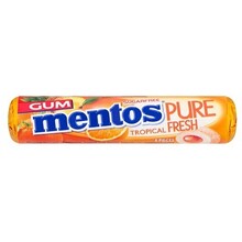 Mentos - Gum Pure Fresh Tropical Suikervrij 16 Gram
