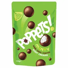 Poppets - Dark Chocolate Coated Mint Creams Pouch 120 Gram