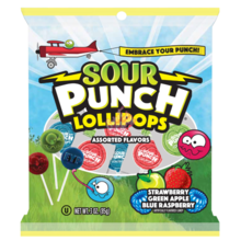 Sour Punch- Lollipops Peg Bag 85 Gram