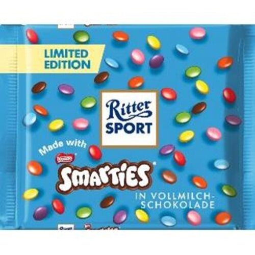 Ritter Sport - Smarties Melk Chocolade 100 Gram