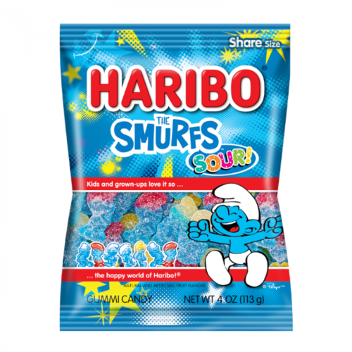 Haribo - Sour Smurfs Peg Bags 113 Gram
