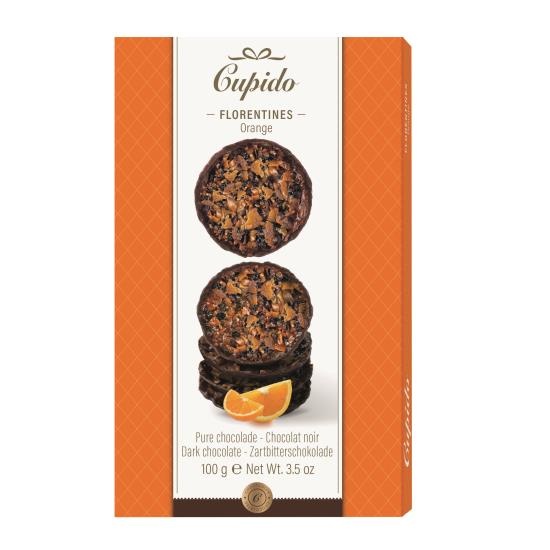 Cupido chocolade Cupido - Florentines Orange/Puur 100 Gram