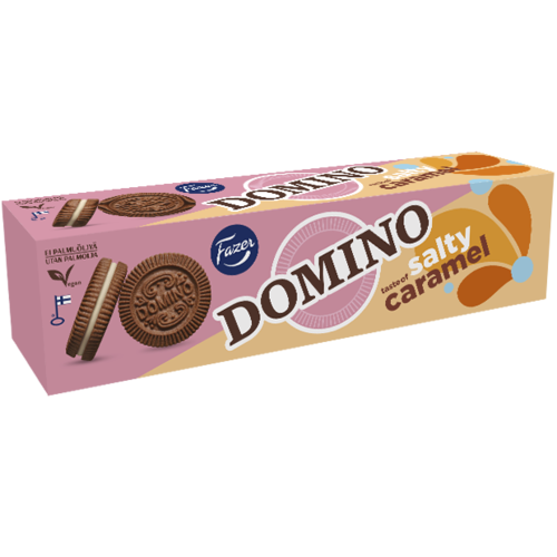 Fazer - Domino Salted Caramel Sandwich Biscuit 175 Gram
