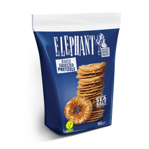 Elephant - Pretzel Seasalt 80 Gram 20 Stuks