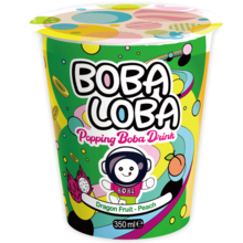 Boba Loba Bubble Tea - Dragon Fruit Peach 350ml