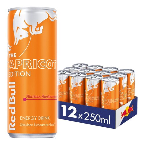 Red Bull - Abrikoos Aardbeiensmaak 250ml 12 Blikjes