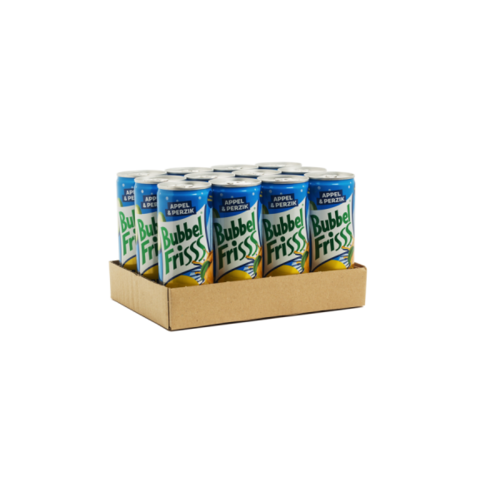 Bubbel Friss - Zero Appel & Perzik 250ml 12 Stuks