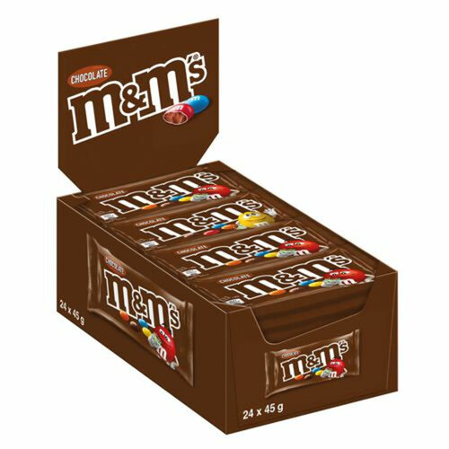 M&Ms - Chocolate 45 Gram 24 Stuks (import) M&Ms - Chocolate 45 Gram 24 Stuks (import)