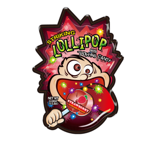 Striking - Lollipop with Popping Candy Strawberry 13.8 Gram