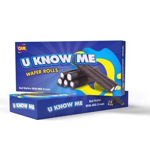 Que Wafer - U Know me Rolls Milk 100 Gram