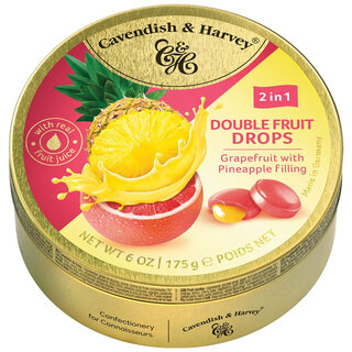 Cavendish & Harvey - Double Fruit Drops Grapefruit With Pineapple Filling 175 Gram