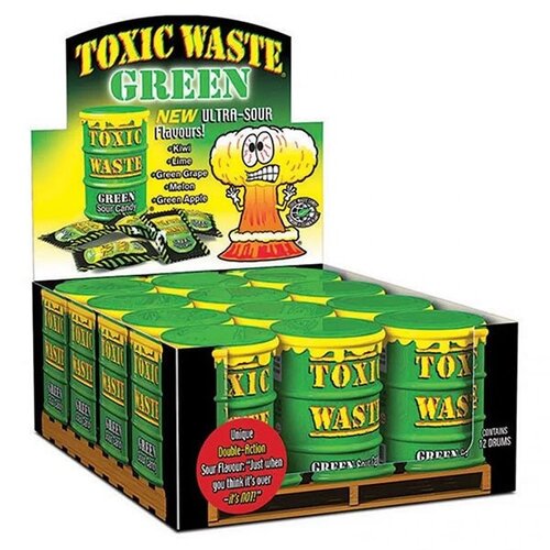 Toxic Waste Green Sour Candy Drum 42 gram 12 Stuks (Halal)