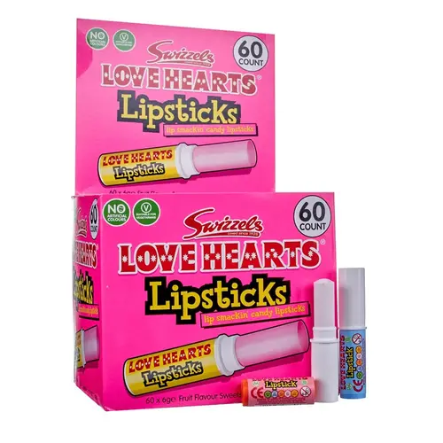 Swizzels - Love Hearts Lipstick 6 Gram 60 Stuks