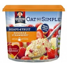 Quaker - Oat So Simple Porridge Pot Heaps Of Fruit Banana & Strawberry 58 Gram