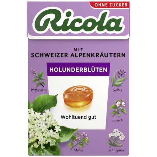 Ricola - Holunderblüten Bonbon 50 Gram (suikervrij)