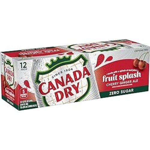 Canada Dry - Ginger Ale Cherry Zero Sugar 355ml 12-Pack