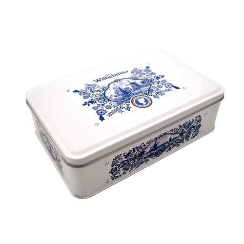 Fortuin - Wilhelmina Delfts-Blauw Blik Gevuld Met 500 Gram Pepermunt