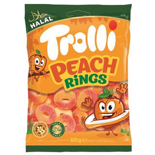 Trolli - Peach Rings 100 Gram 30 Stuks (Halal)