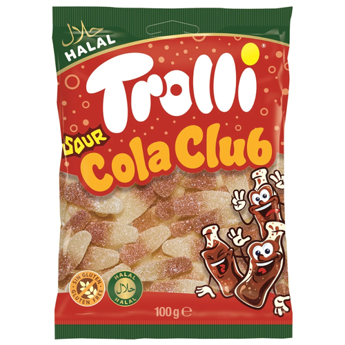 Trolli - Sour Cola Bottles 100 Gram 30 Stuks (Halal)